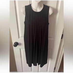 Calvin Klein Sleeveless Black Pleated Flowy A-Line Dress